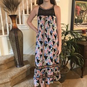 Free People crochet embroidered maxi dress